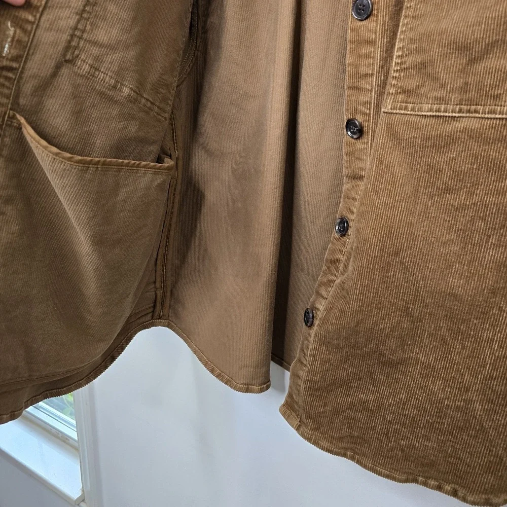 Banana Republic Shirt Size L Mens Brown Wide Wale Corduroy Button Down Shacket
